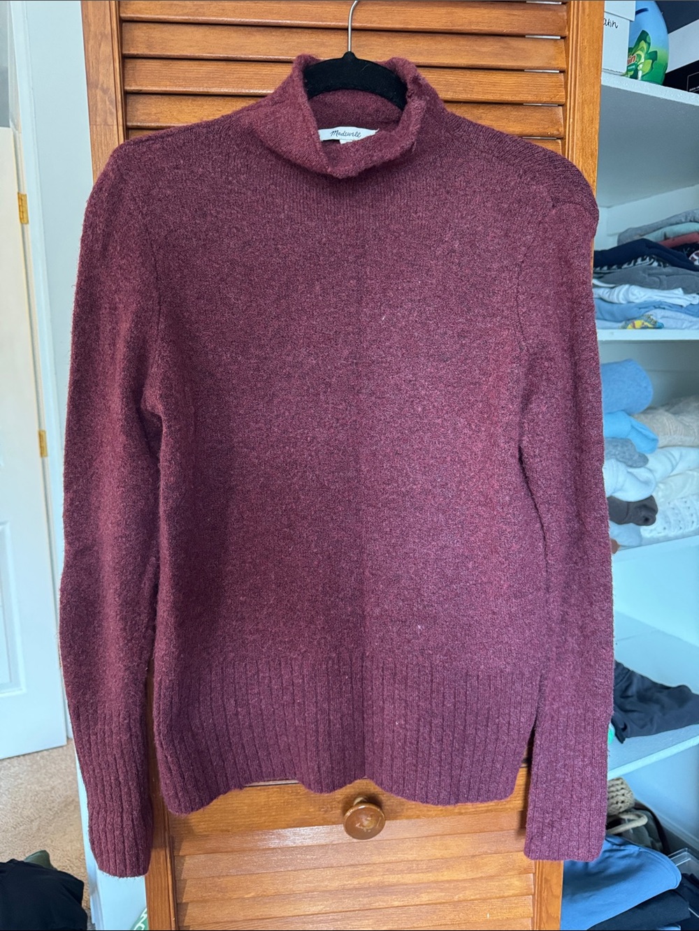 Madewell Maroon Mock Neck Sweater
